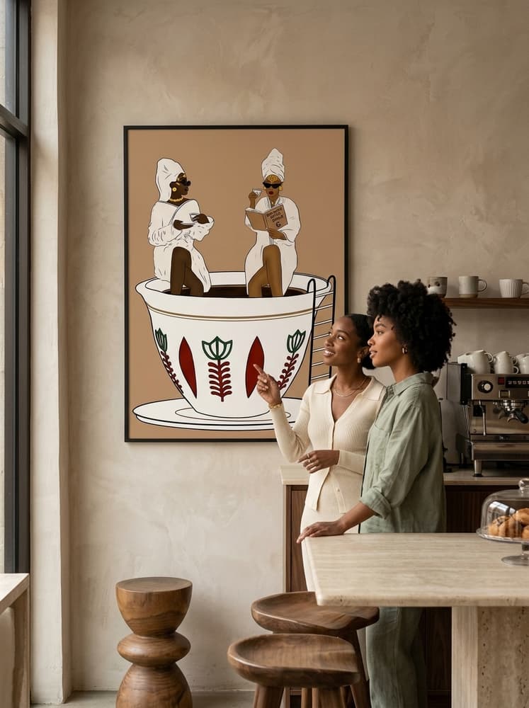 Señoras tomando café