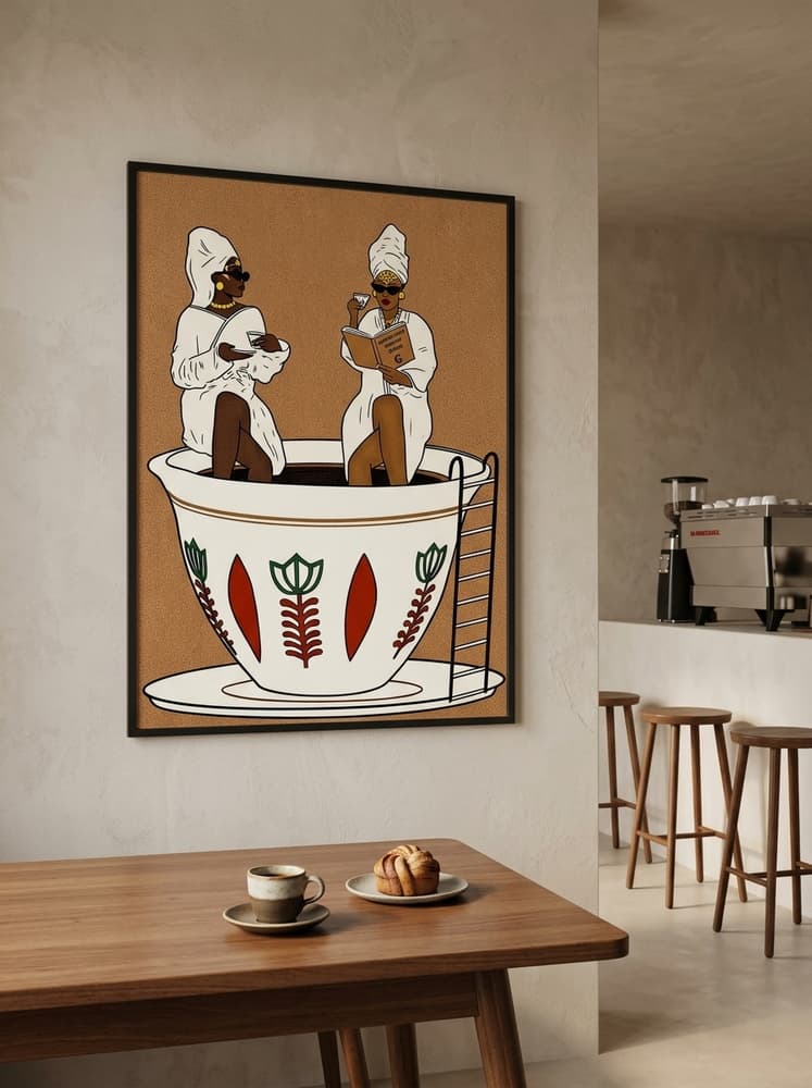 Señoras tomando café