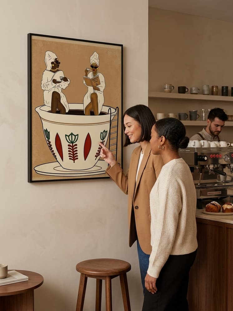 Señoras tomando café