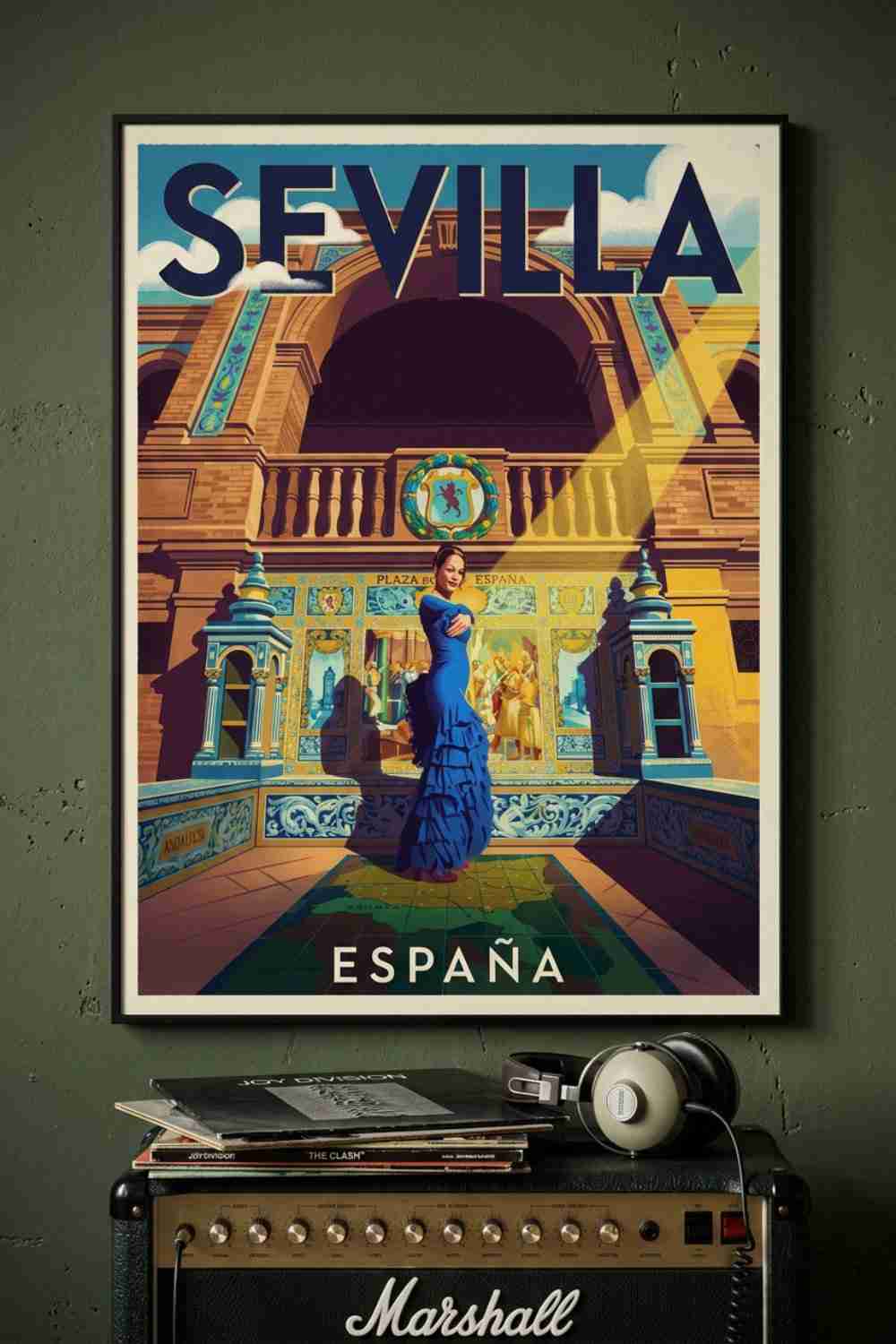 Mujer bailando flamenco en la plaza de España