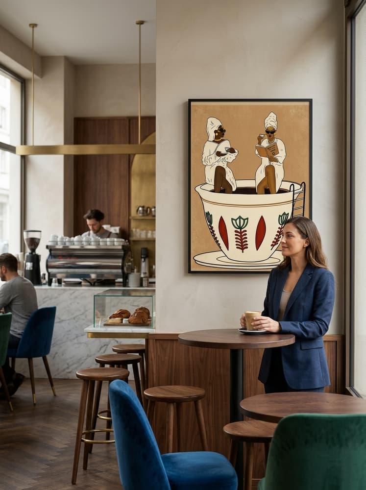 Señoras tomando café