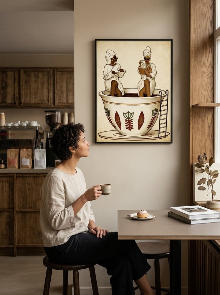 Señoras tomando café