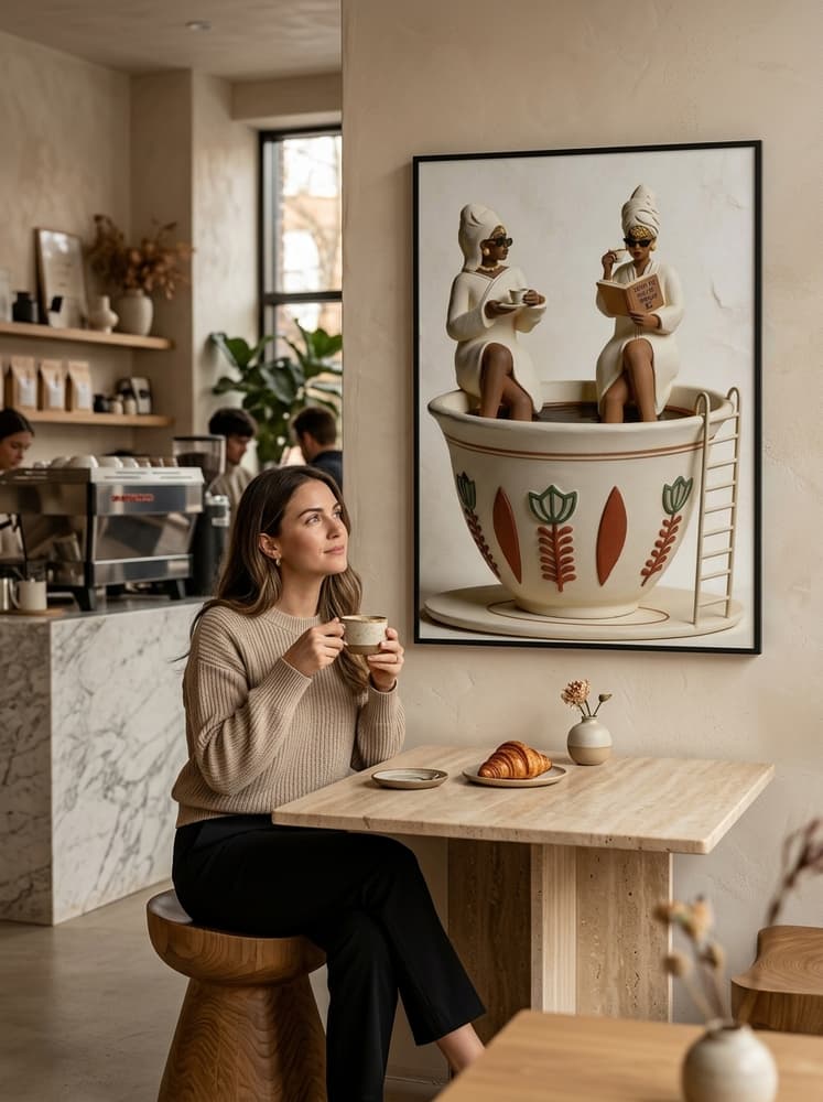 Señoras tomando café
