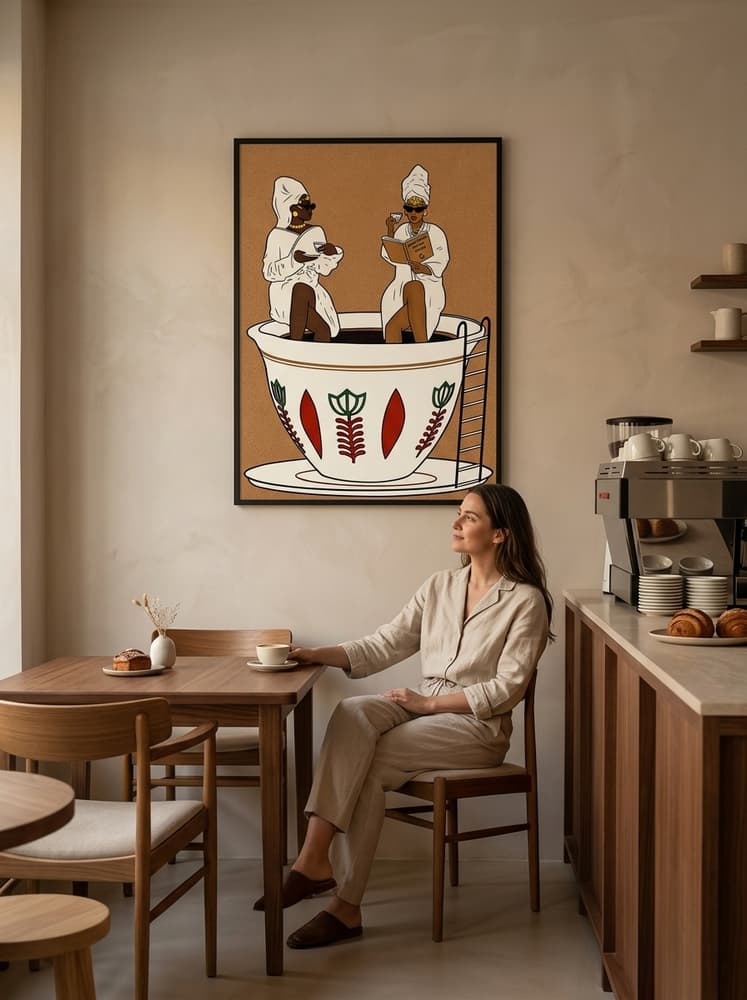 Señoras tomando café