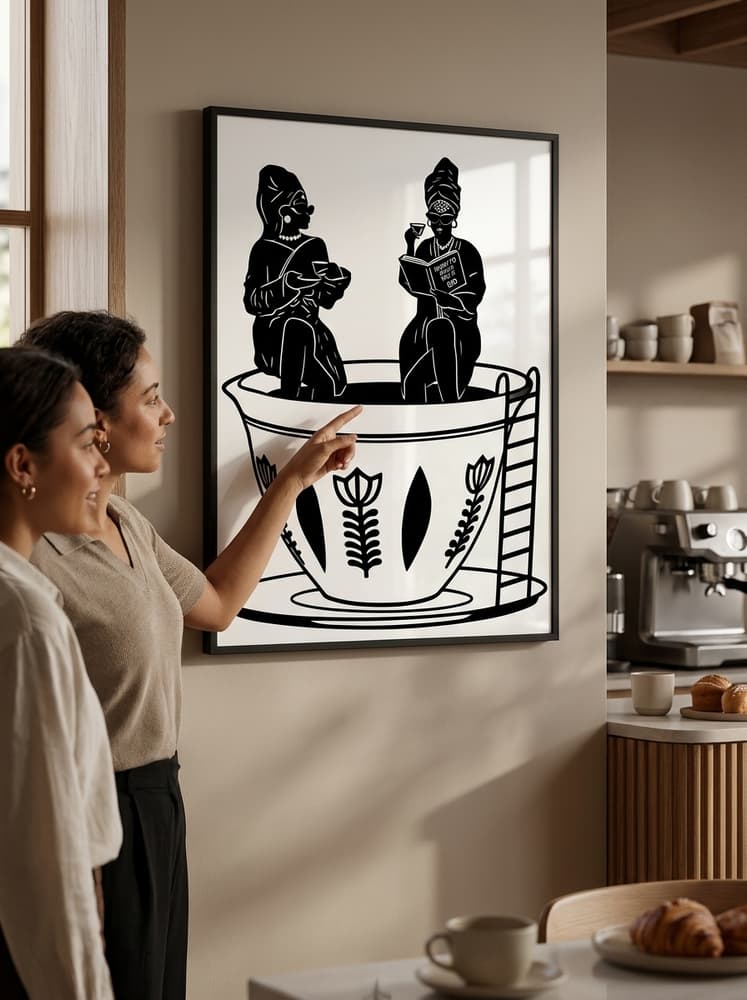 Señoras tomando café