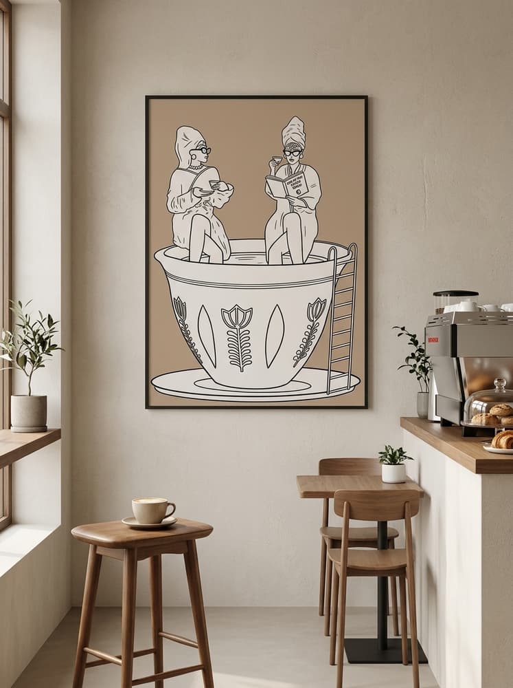 Señoras tomando café