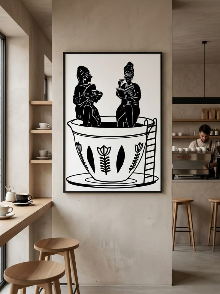 Señoras tomando café