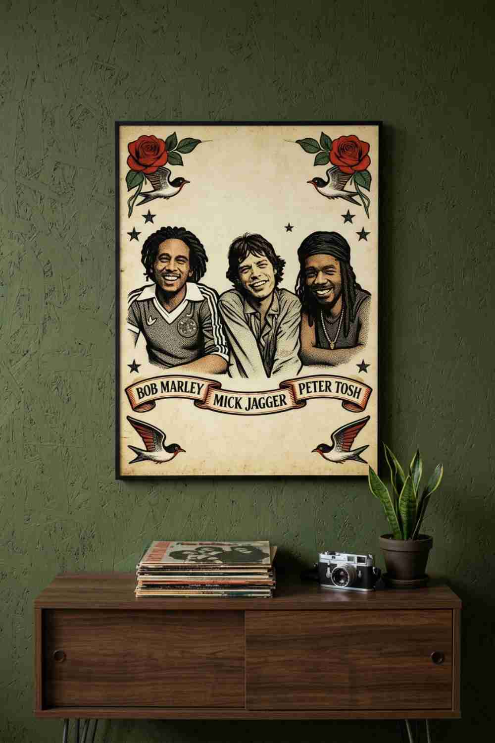 Bob Marley Mick Jagger y Peter Tosh
