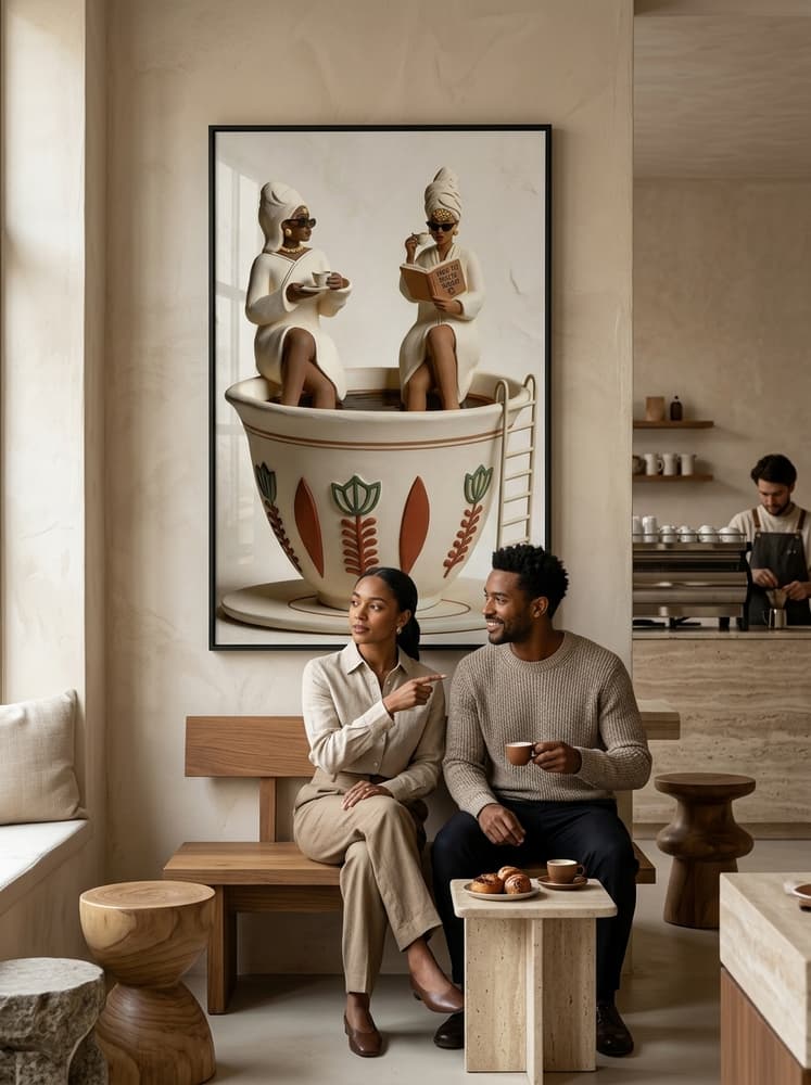 Señoras tomando café