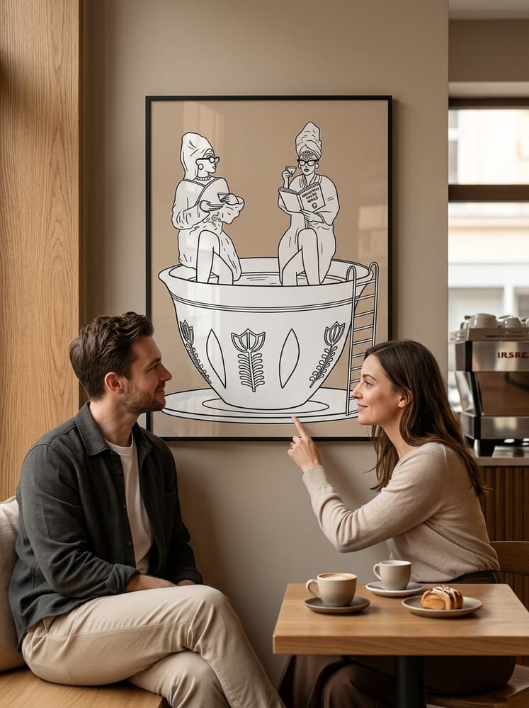 Señoras tomando café