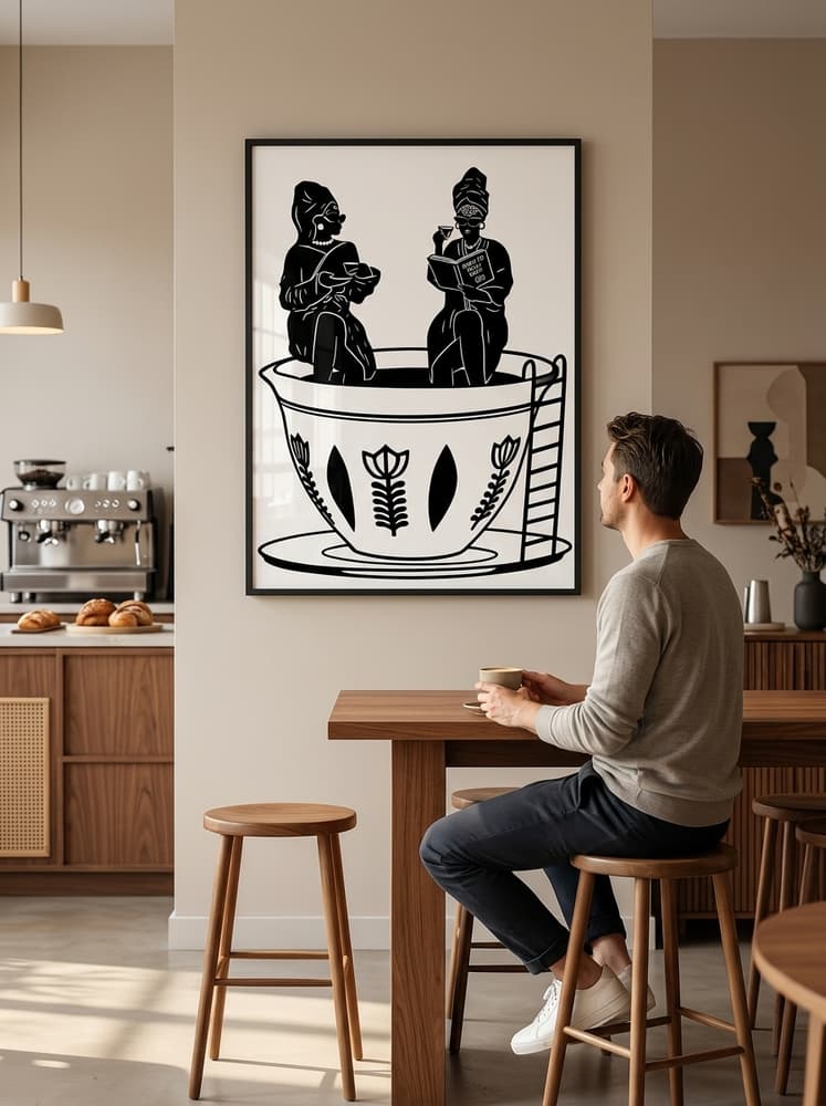 Señoras tomando café