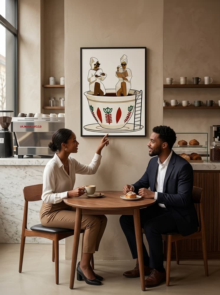 Señoras tomando café