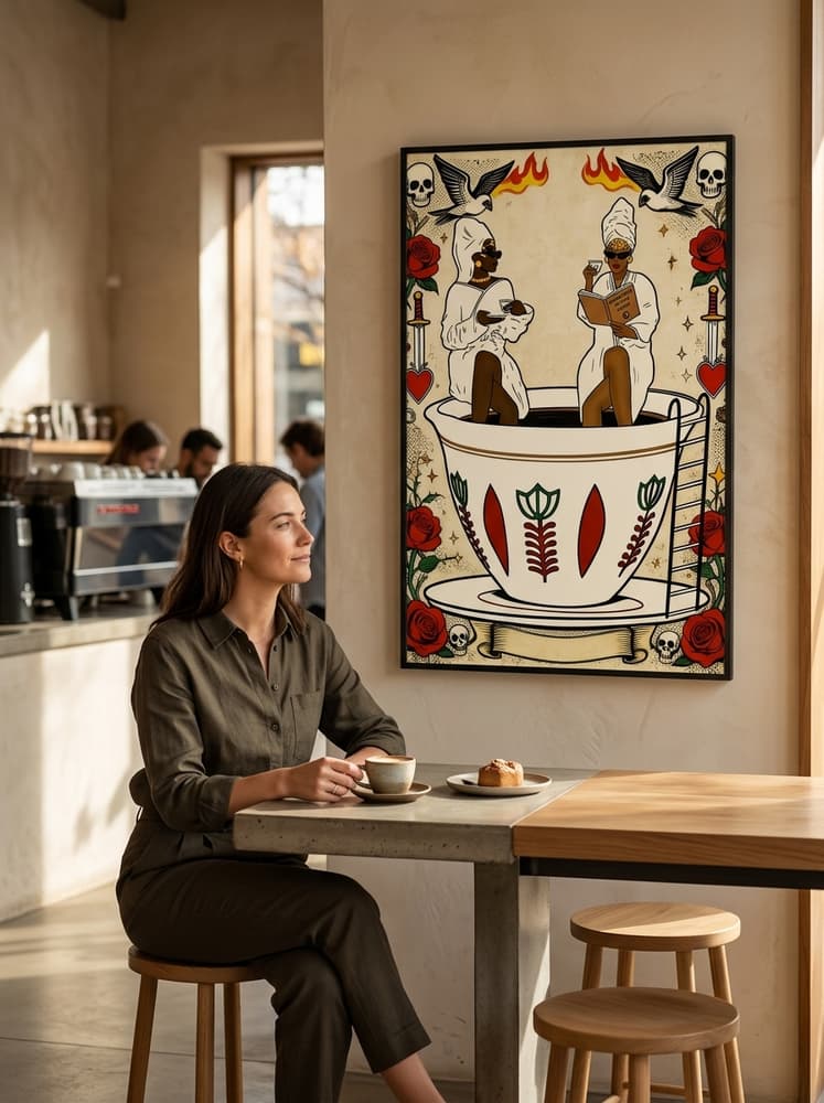 Señoras tomando café