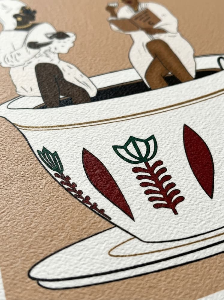 Señoras tomando café