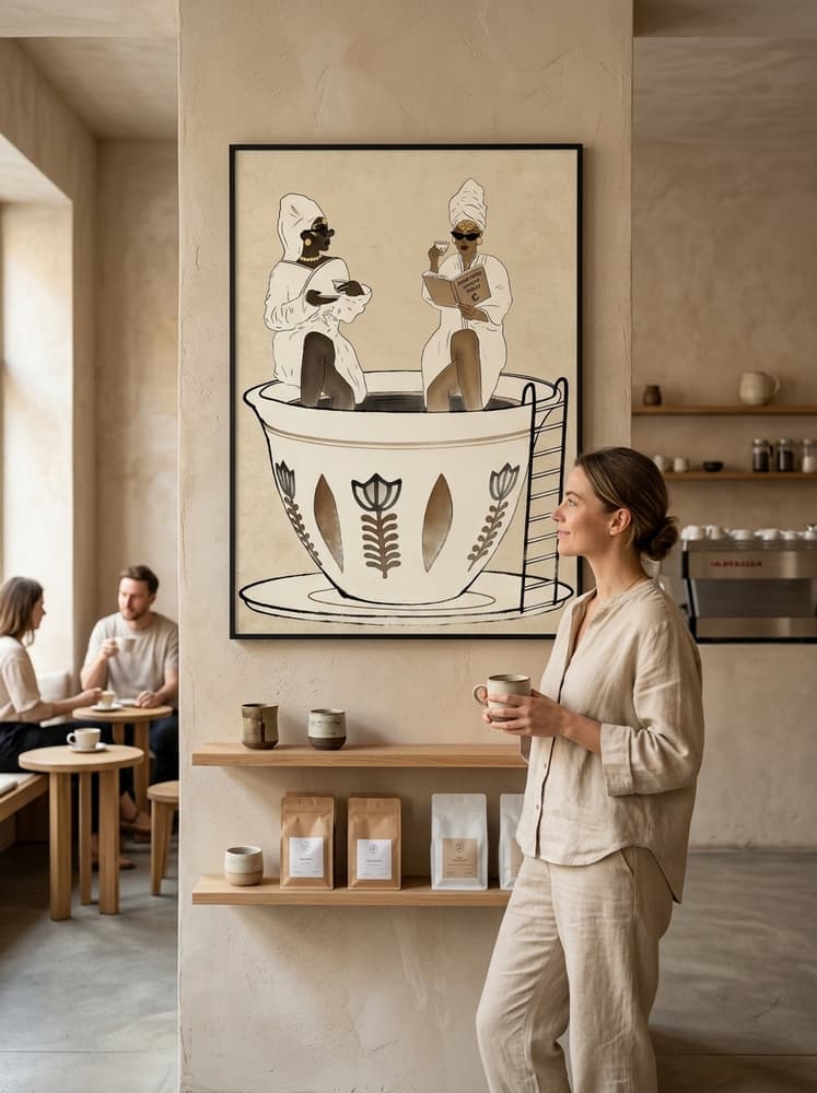 Señoras tomando café
