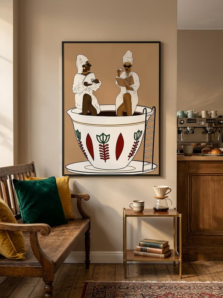 Señoras tomando café