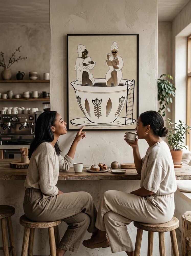Señoras tomando café
