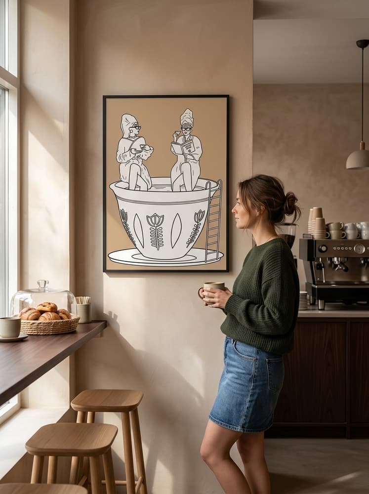 Señoras tomando café