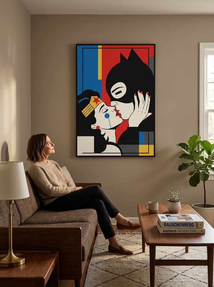 Woman & Cat Kiss
