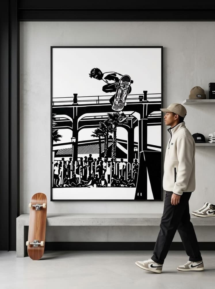Tommy Guerrero Oceanside Pier Contest Jump Ramp 18x24  Print