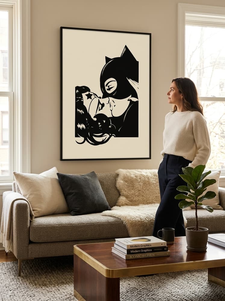 Woman & Cat Kiss