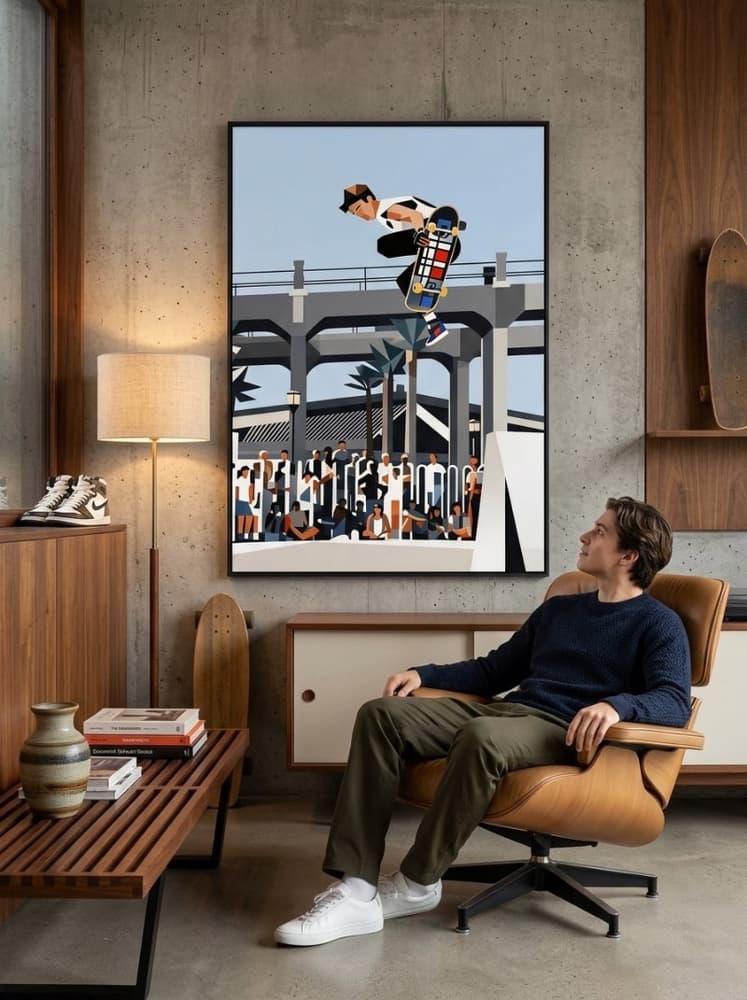 Tommy Guerrero Oceanside Pier Contest Jump Ramp 18x24  Print