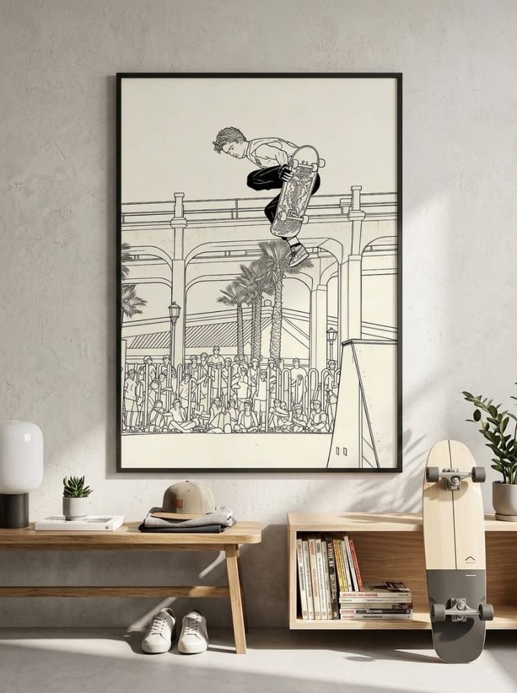 Tommy Guerrero Oceanside Pier Contest Jump Ramp 18x24  Print