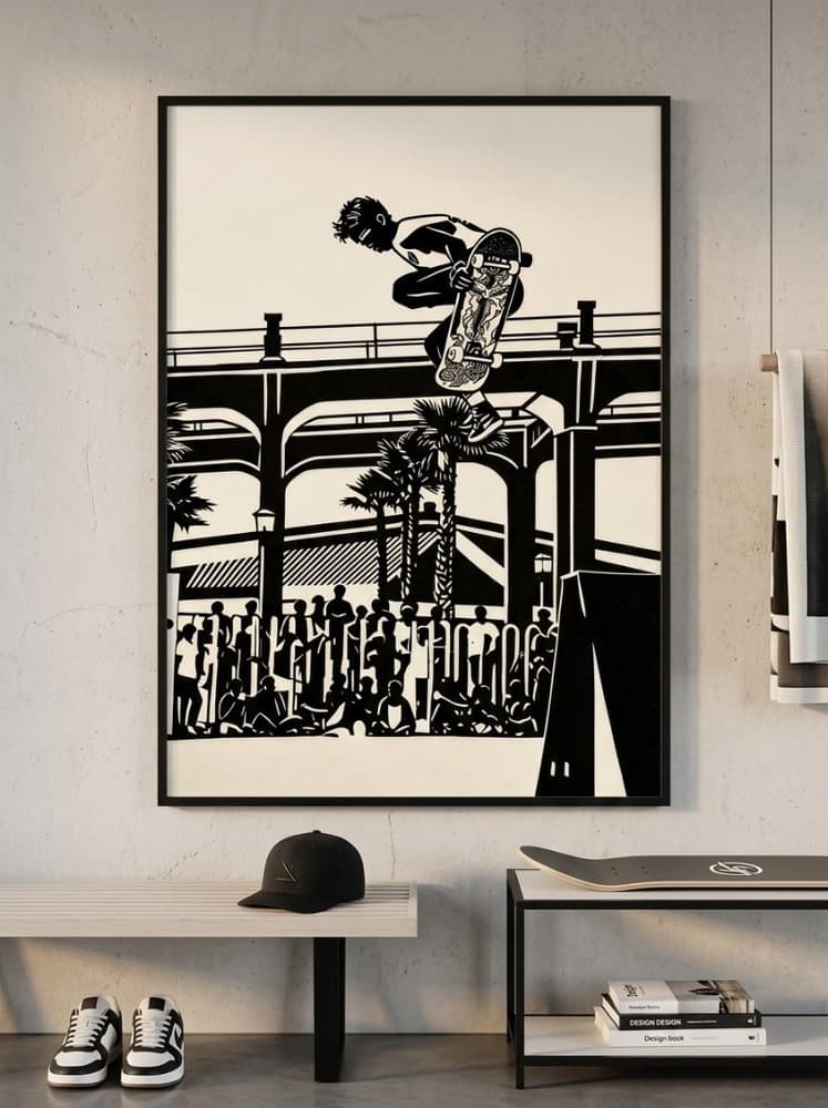 Tommy Guerrero Oceanside Pier Contest Jump Ramp 18x24  Print