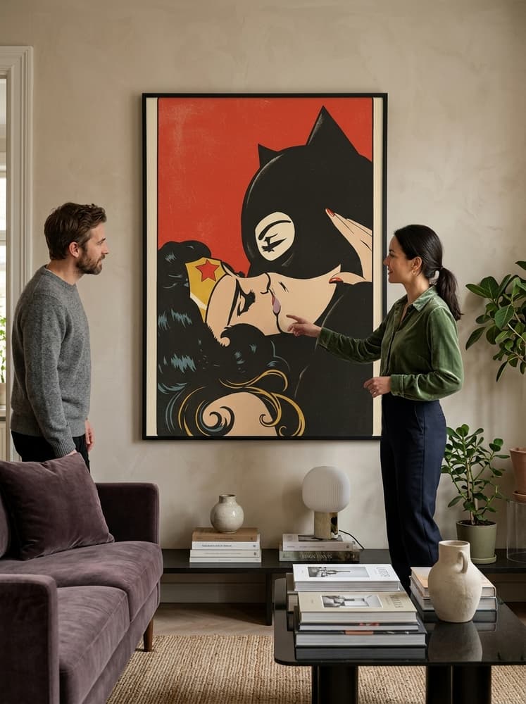 Woman & Cat Kiss