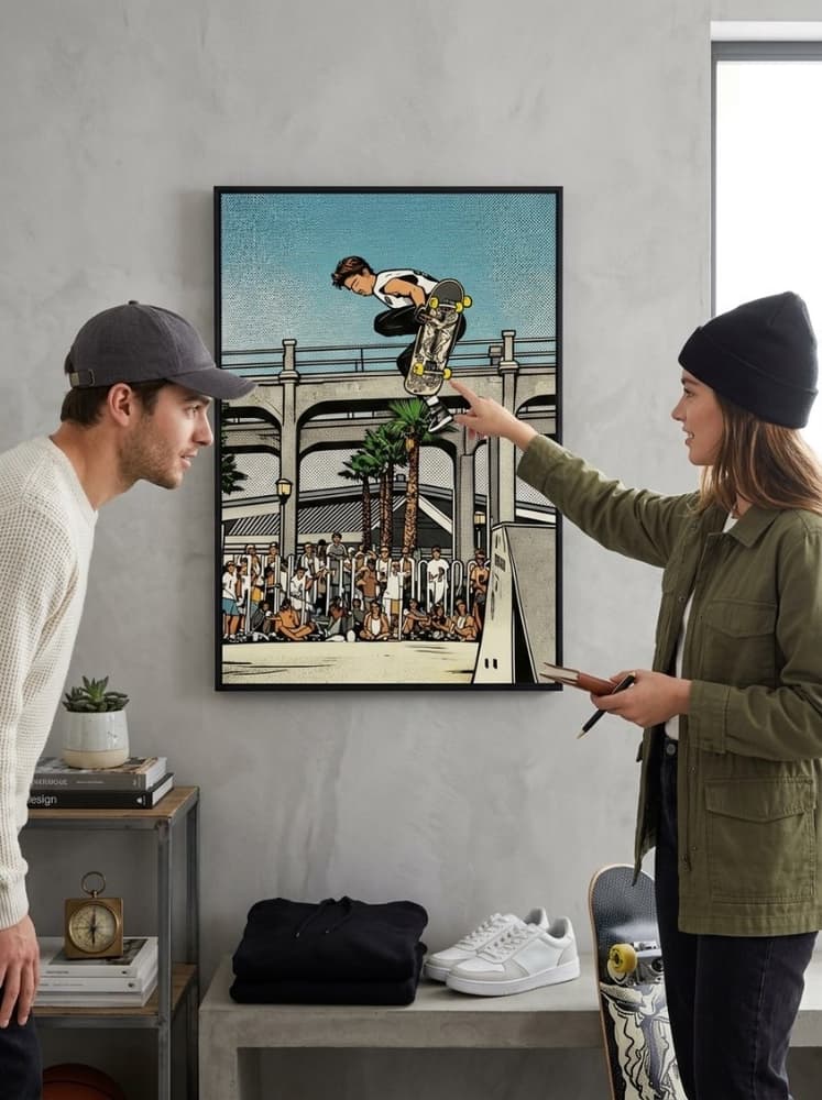 Tommy Guerrero Oceanside Pier Contest Jump Ramp 18x24  Print