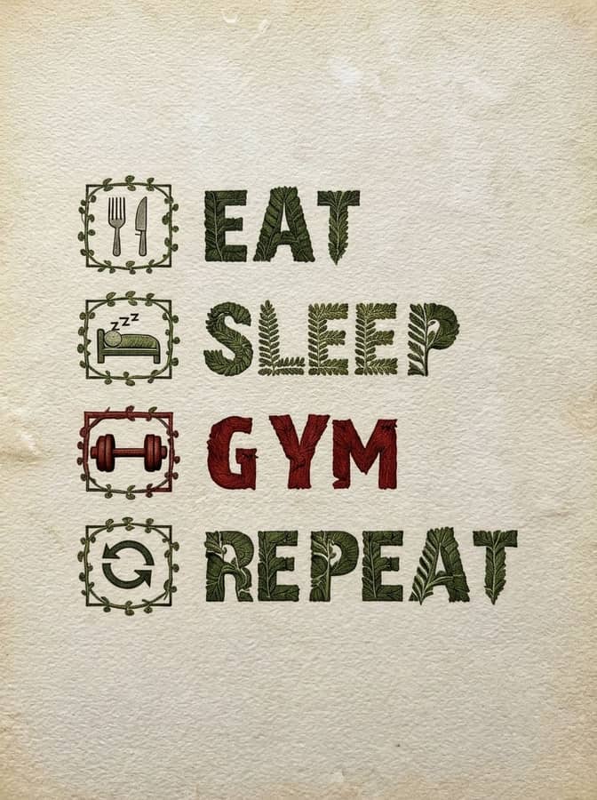 Eat, sleep, gym, Repeat
