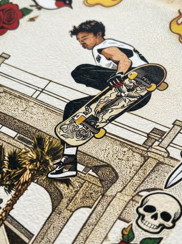 Tommy Guerrero Oceanside Pier Contest Jump Ramp 18x24  Print