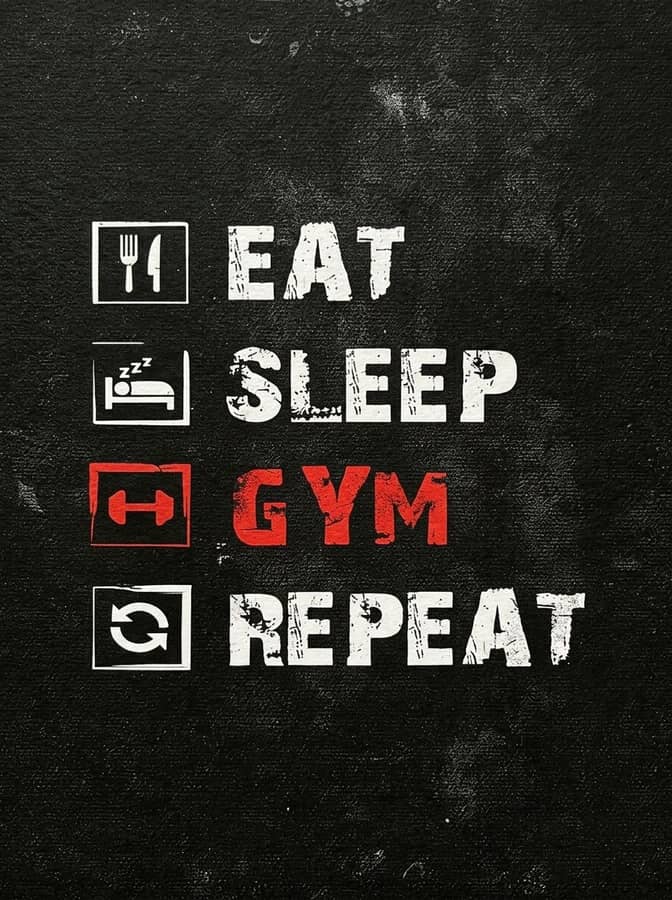 Eat, sleep, gym, Repeat