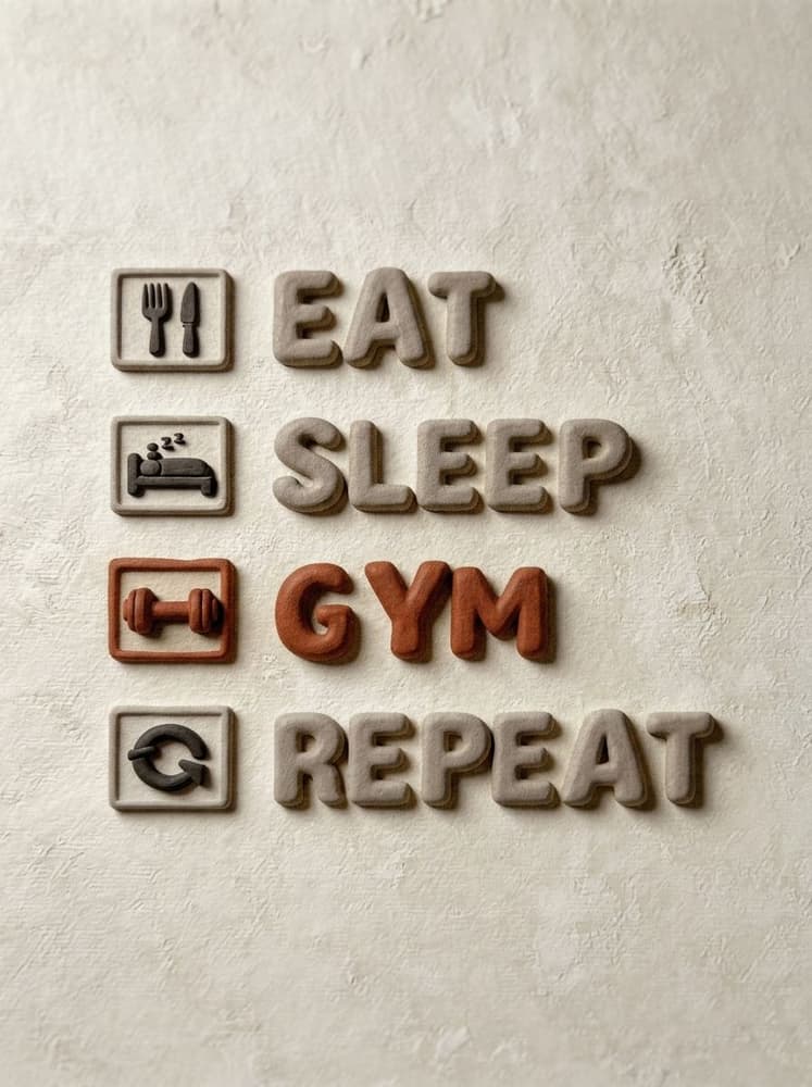 Eat, sleep, gym, Repeat