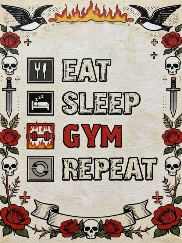 Eat, sleep, gym, Repeat