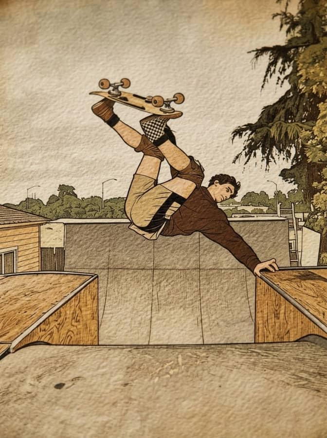 Lance Mountain FS Channel Invert, Lopes Ramp 1983