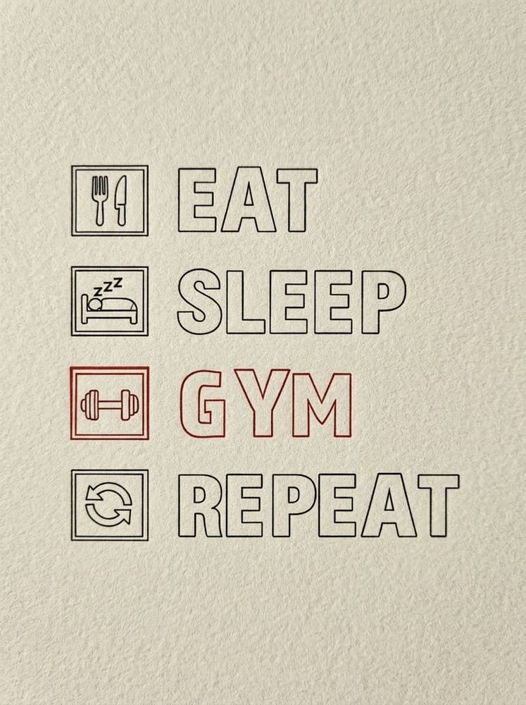 Eat, sleep, gym, Repeat