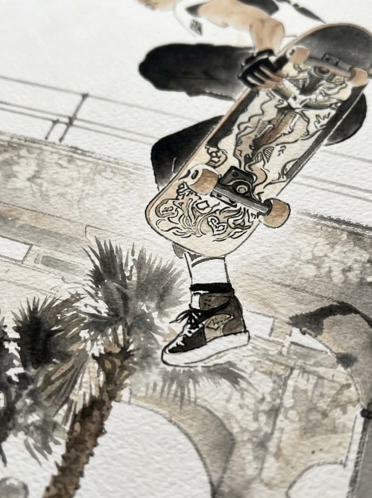 Tommy Guerrero Oceanside Pier Contest Jump Ramp 18x24  Print
